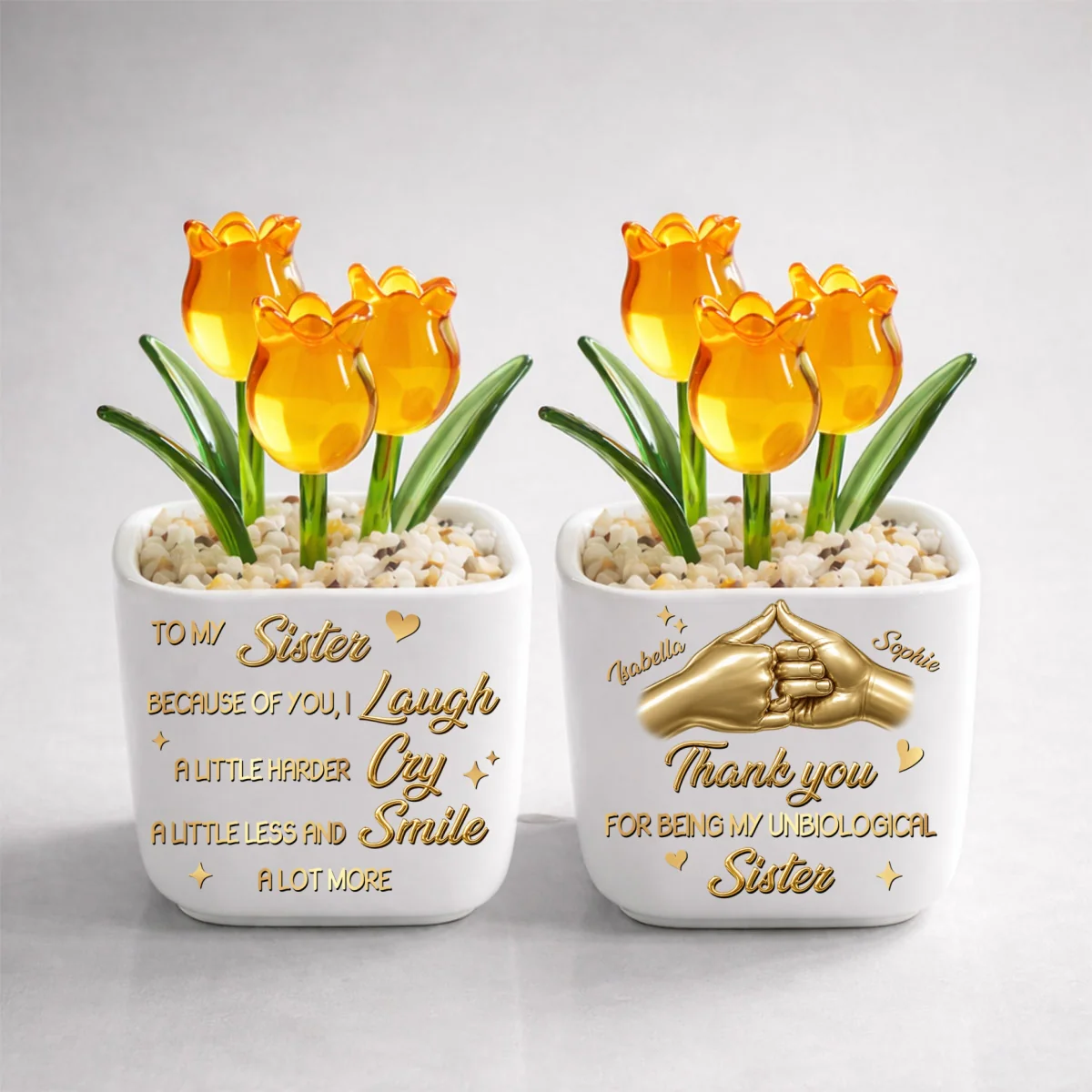 Unbiologica Sister - Personalized Custom Glass Everlasting Tulips - Image 10