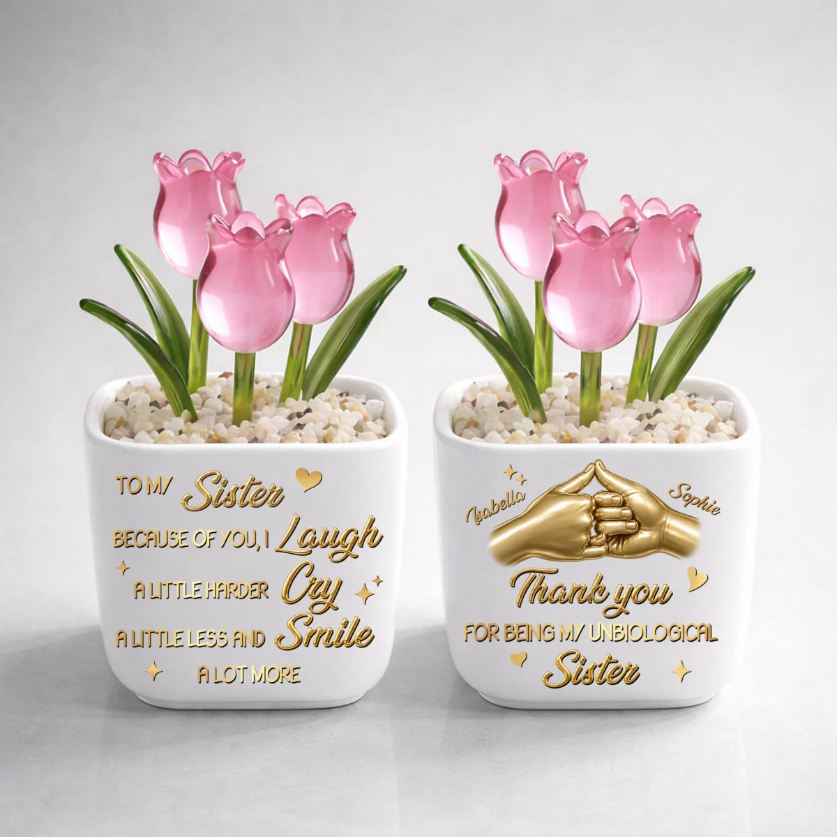 Unbiologica Sister - Personalized Custom Glass Everlasting Tulips - Image 8