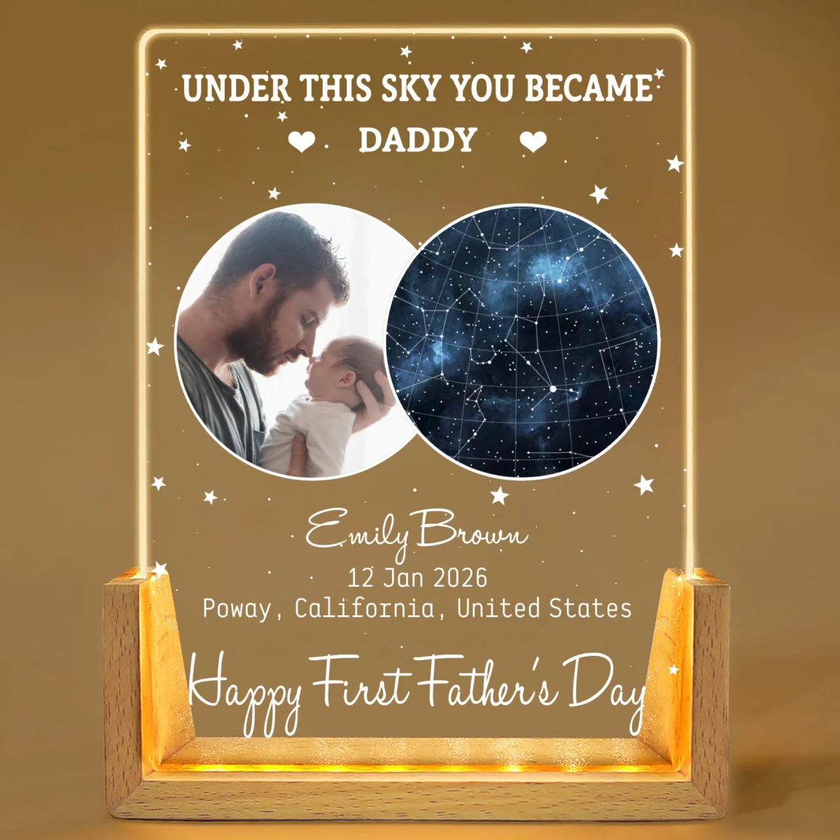 Under This Moon You Became My Daddy 2 - Personalized Custom Night Light - Image 8
