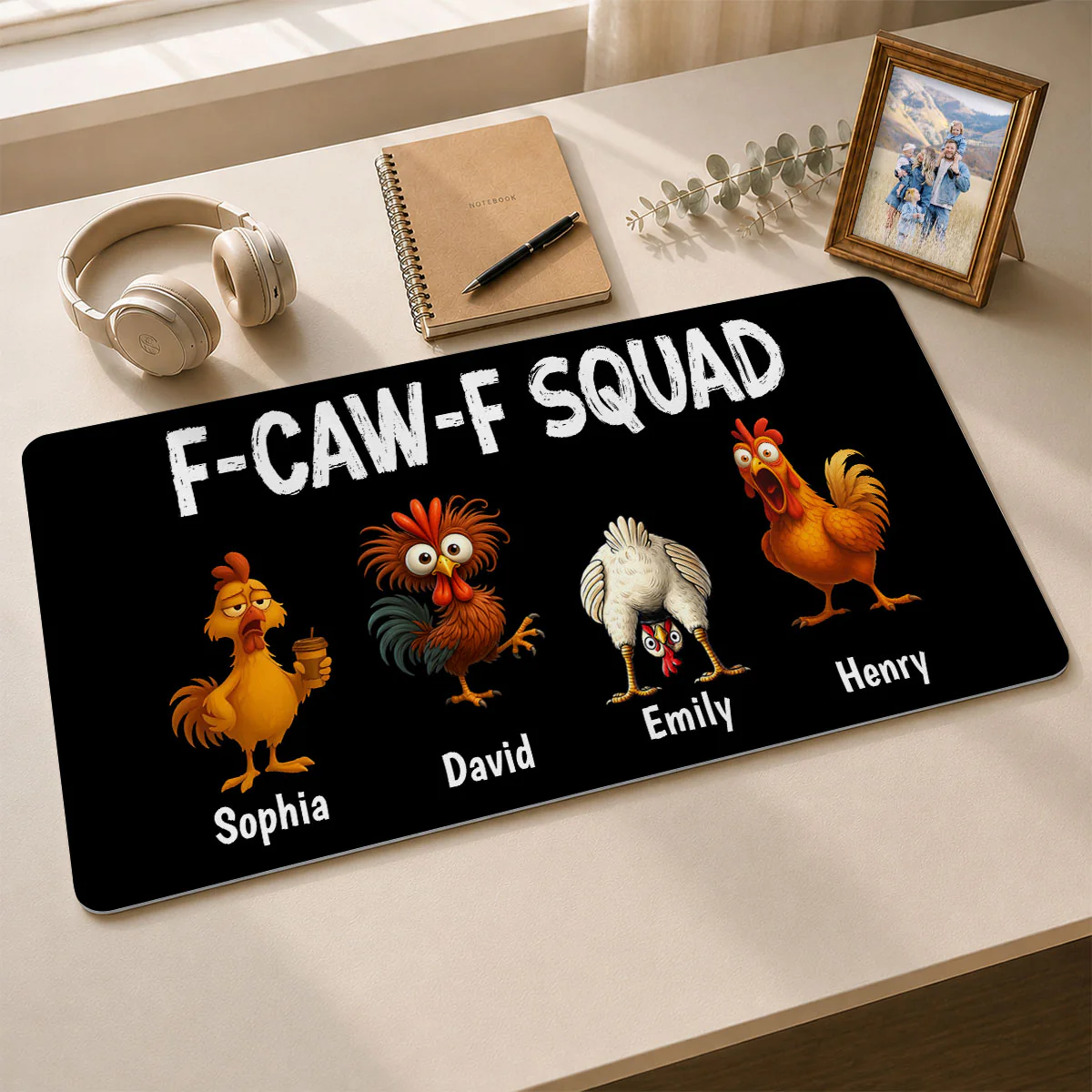 United By Coffee And Chaos - Personalized Custom Desk Mat - Image 2