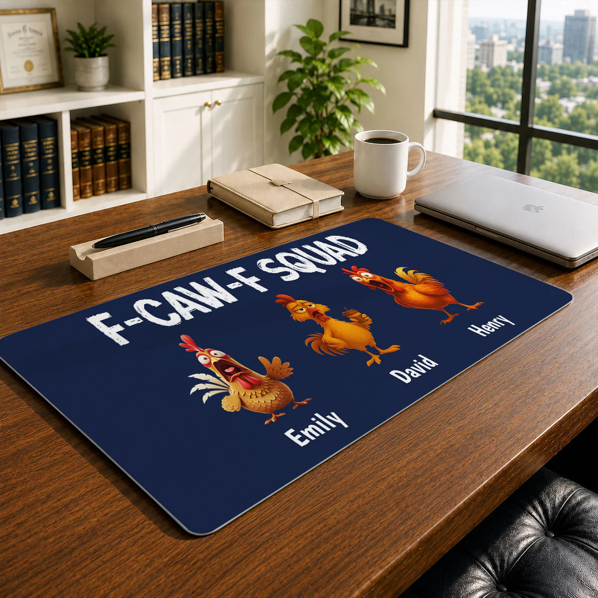 United By Coffee And Chaos - Personalized Custom Desk Mat - Image 3