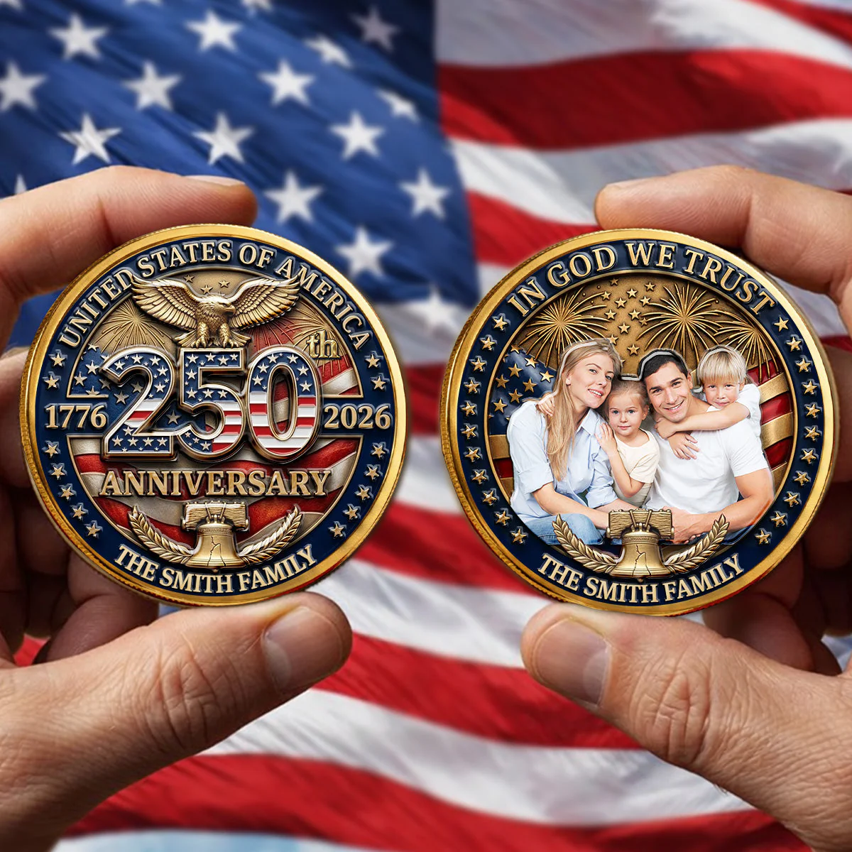 United States Of America 250th Anniversary - Personalized Custom Commemorative Keepsake Coin - Image 6