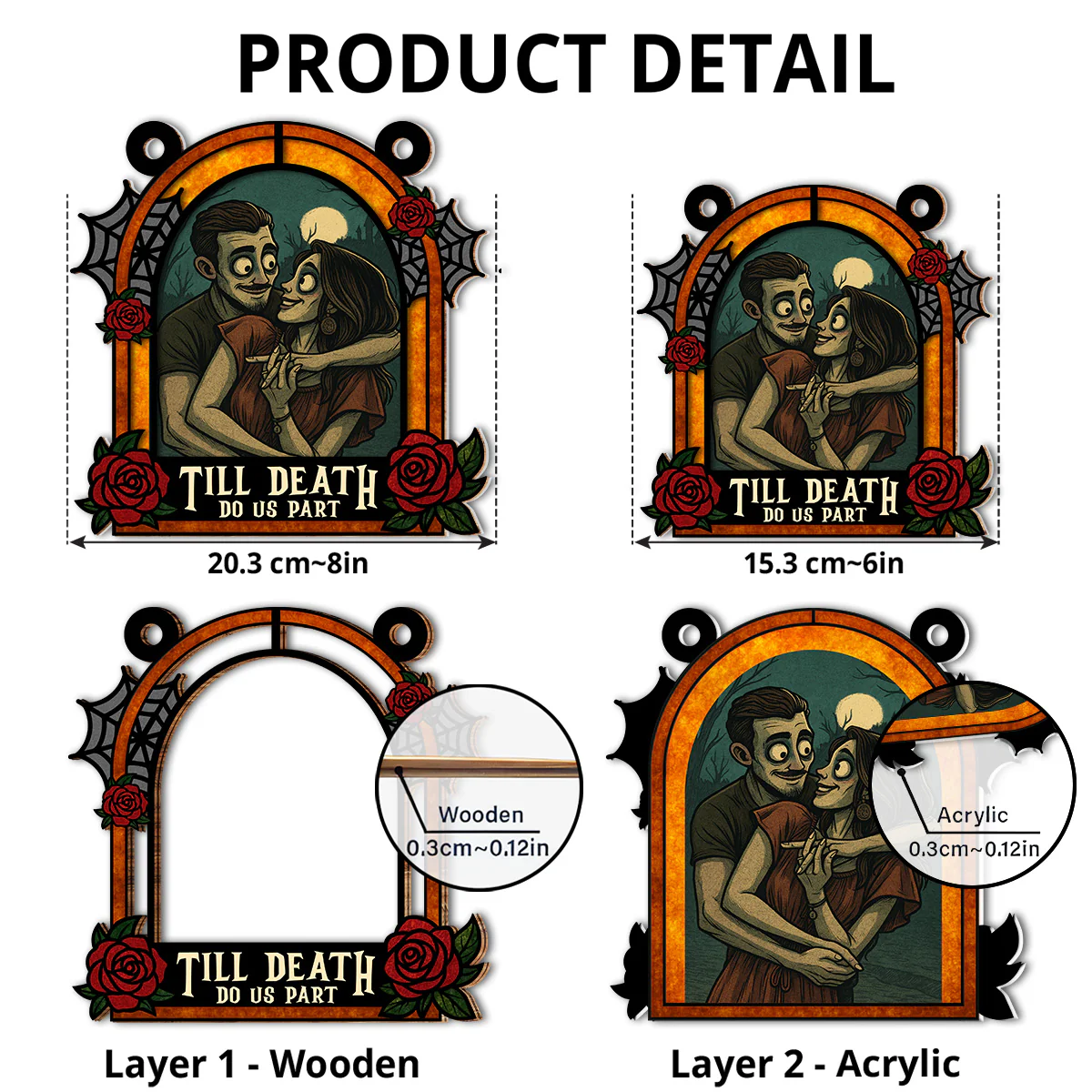 Until Death Do Us Part - Personalized Custom Suncatcher - Image 6