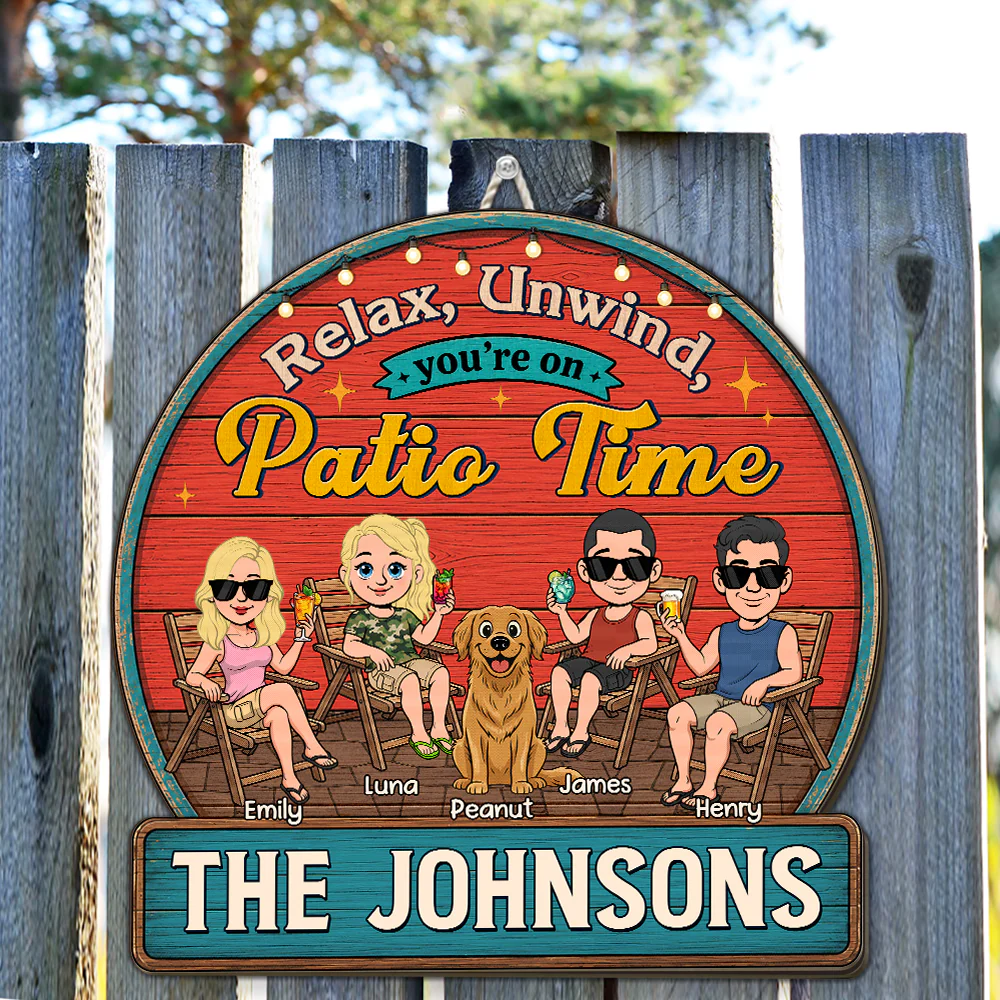 Unwind Relax Enjoy Repeat - Personalized Custom Wood Sign - Image 4
