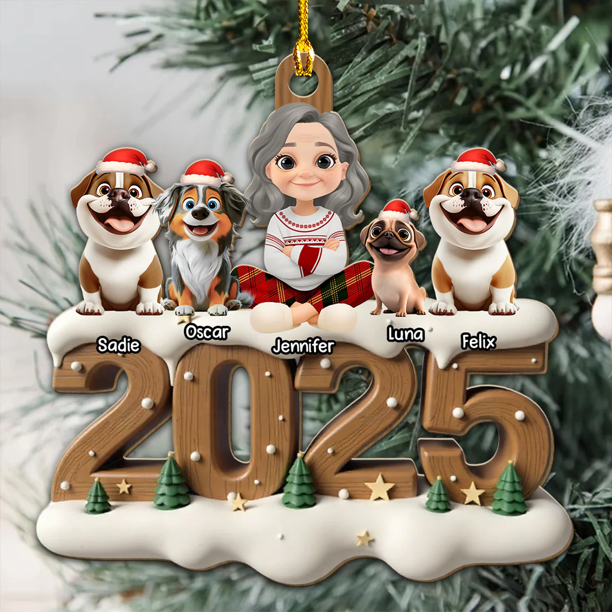 Us From This Year - Personalized Custom 3D Effect Wood Ornament - Image 5
