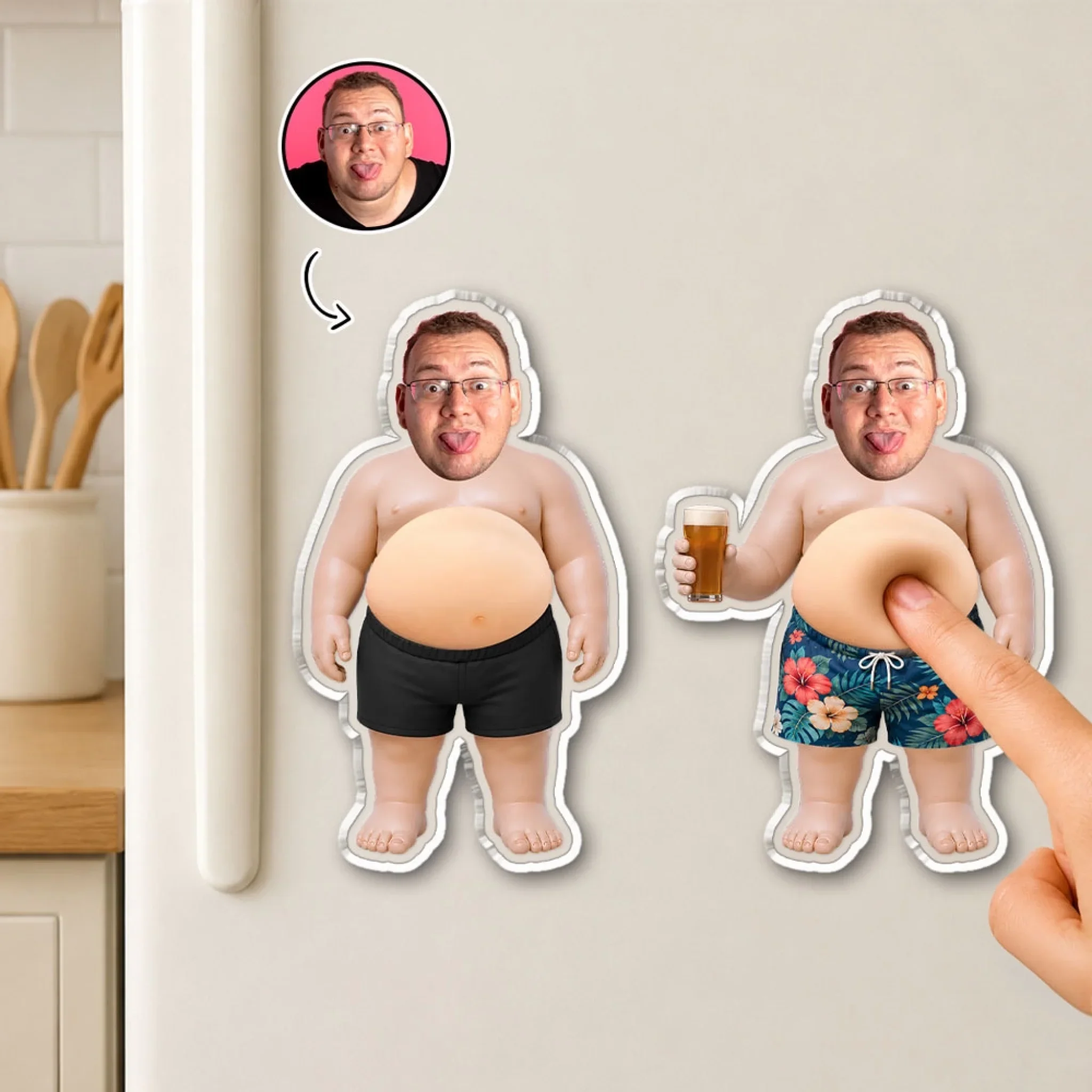 Vacation Dad Bod - Personalized Custom Squishy Acrylic Fridge Magnet