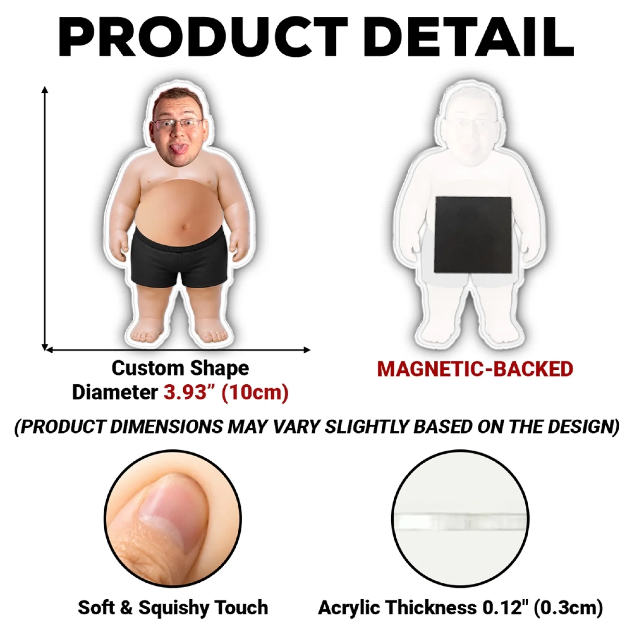 Vacation Dad Bod - Personalized Custom Squishy Acrylic Fridge Magnet - Image 2