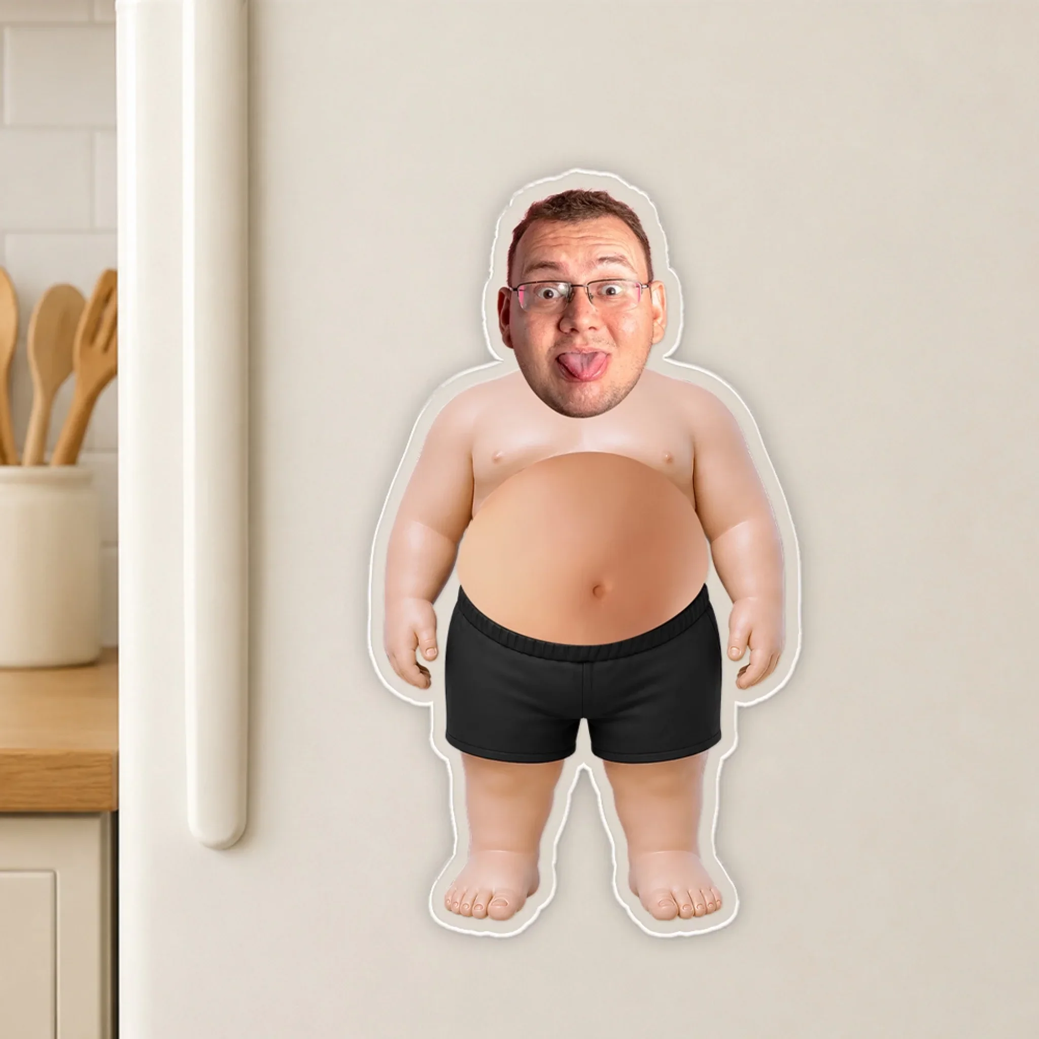 Vacation Dad Bod - Personalized Custom Squishy Acrylic Fridge Magnet - Image 3