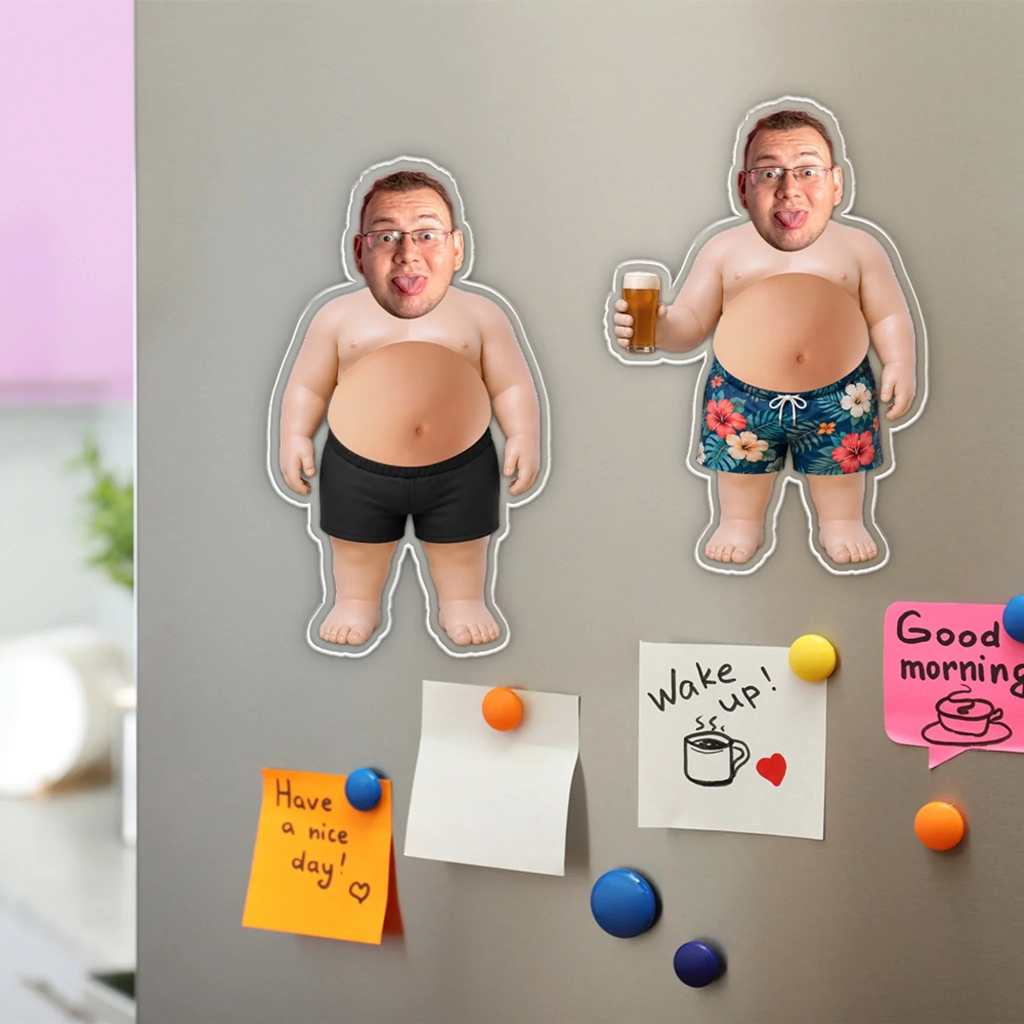 Vacation Dad Bod - Personalized Custom Squishy Acrylic Fridge Magnet - Image 4