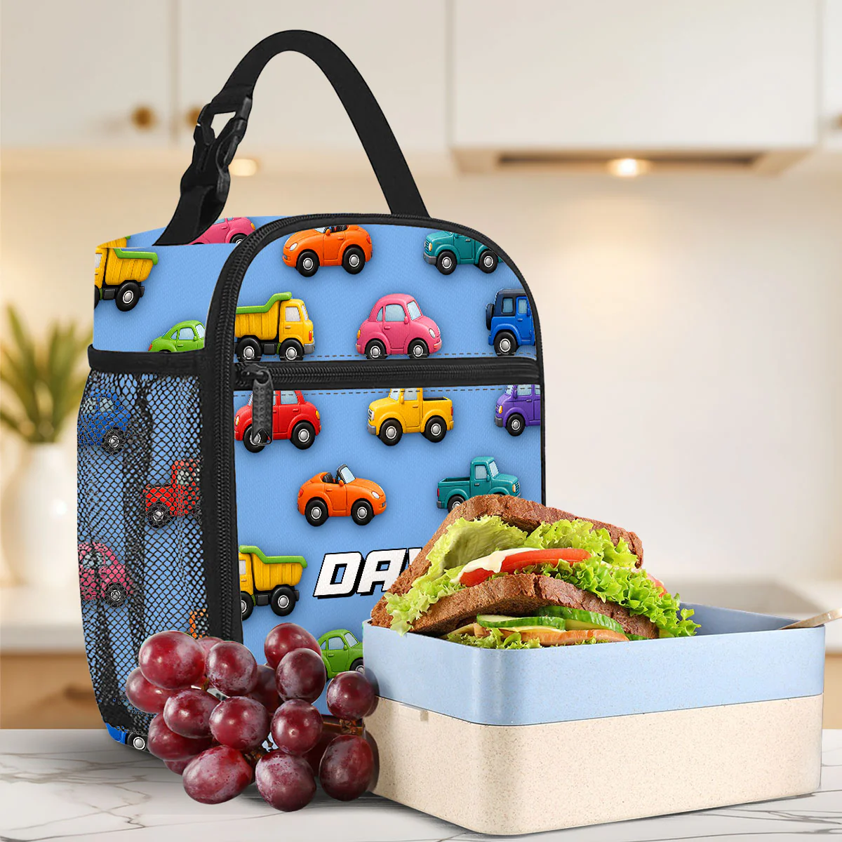 Vehicle Adventure - Personalized Custom Insulated Lunch Bag - Image 2