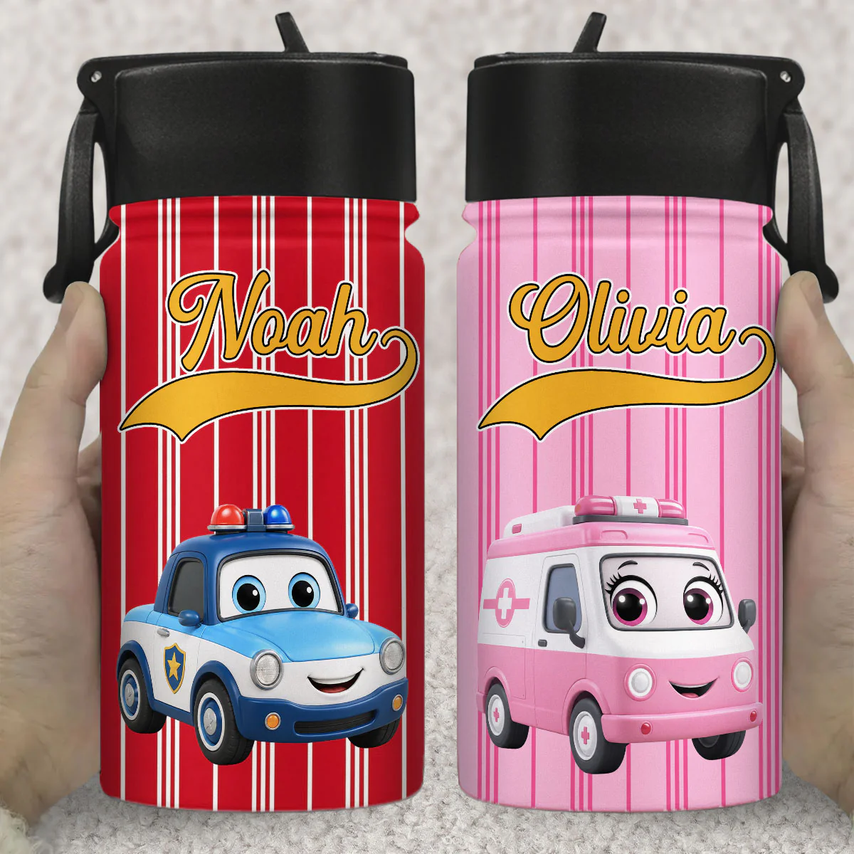 Vehicle World - Personalized Custom Kids Water Bottle - Image 2