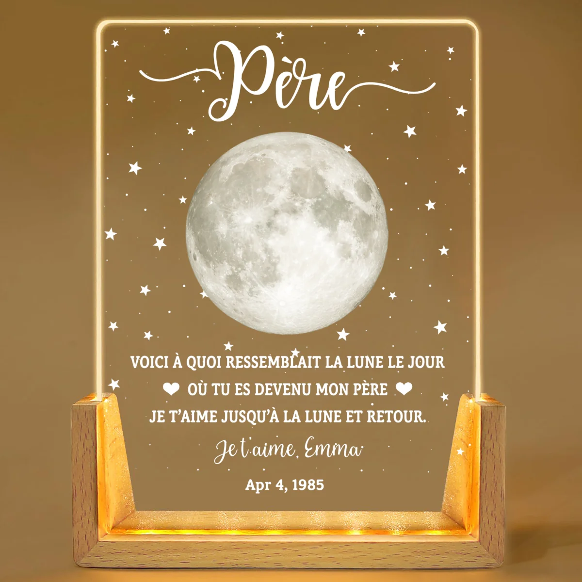 Voici À Quoi Ressemblait La Lune 2 - Veilleuse personnalisée sur mesure - Image 8