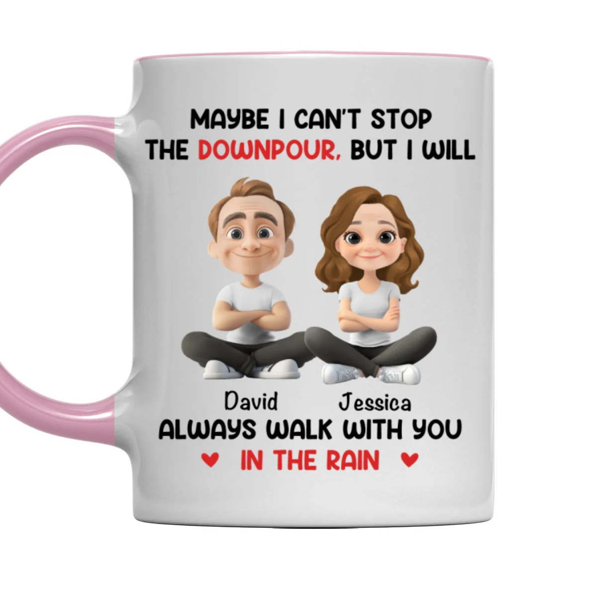 Walk With You In The Rain - Personalized Custom Accent Mug - Image 9
