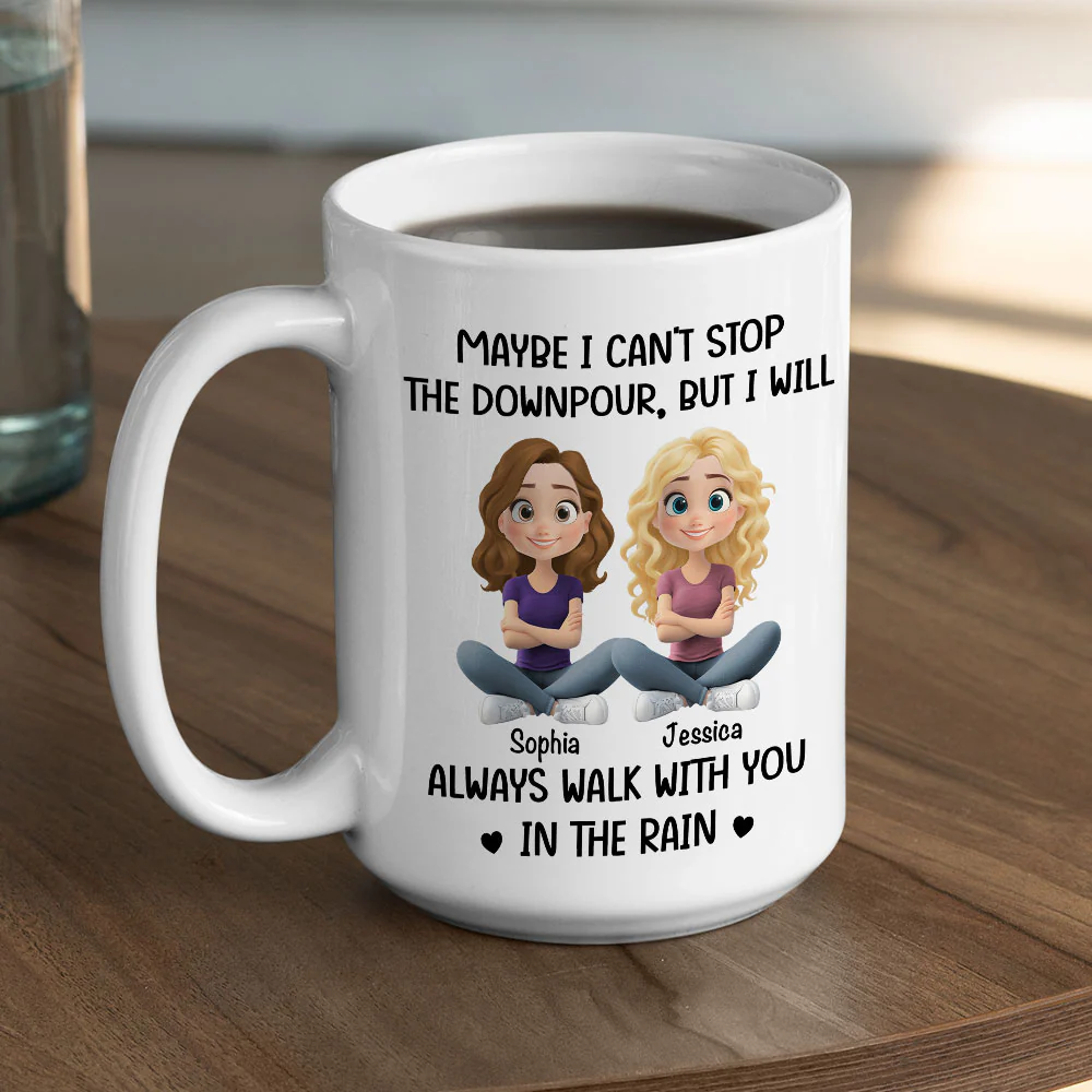 Walk With You In The Rain - Personalized Custom Coffee Mug - Image 3