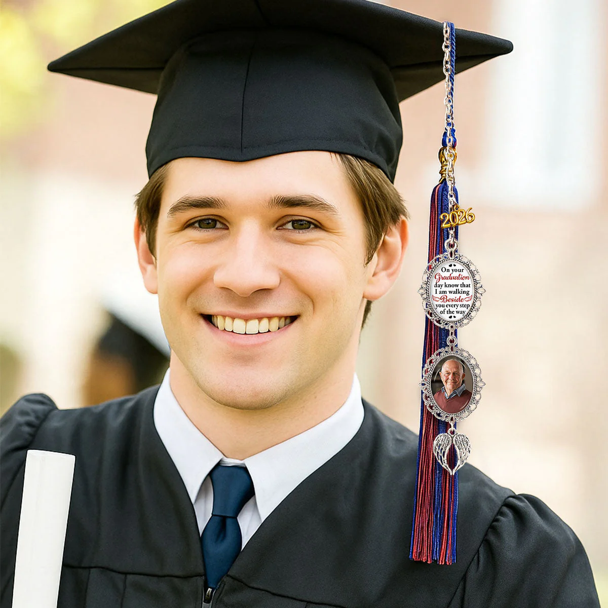 Walking Beside You - Personalized Custom Graduation Tassel - Image 2