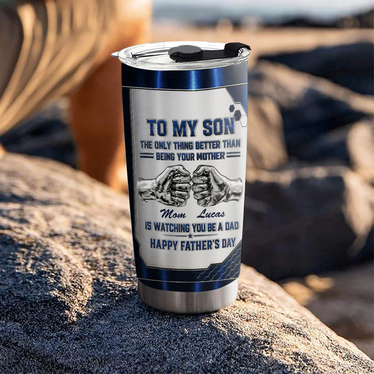 Watching My Son 2 - Personalized Custom 3D Effect Tumbler - Image 5