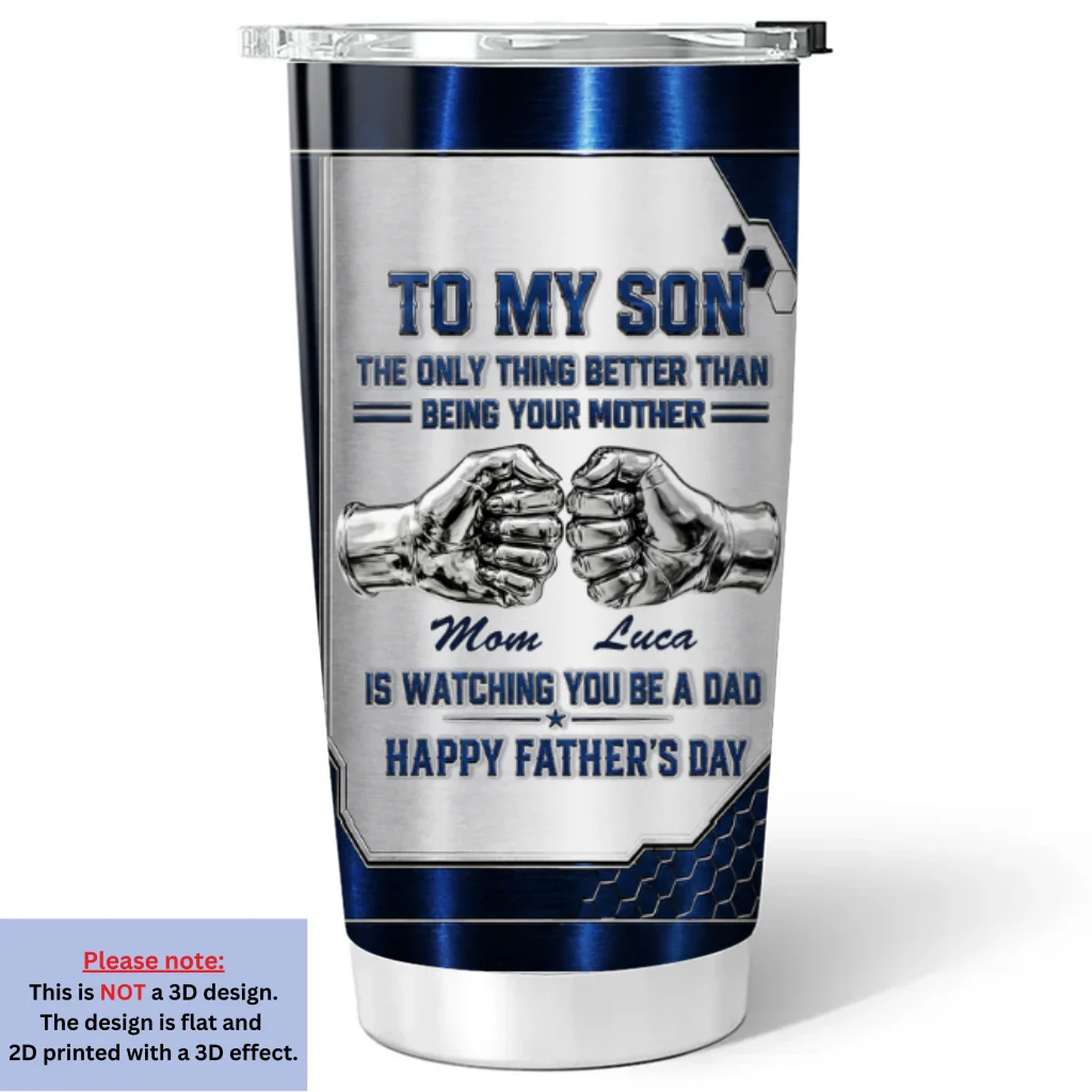 Watching My Son 2 - Personalized Custom 3D Effect Tumbler - Image 6