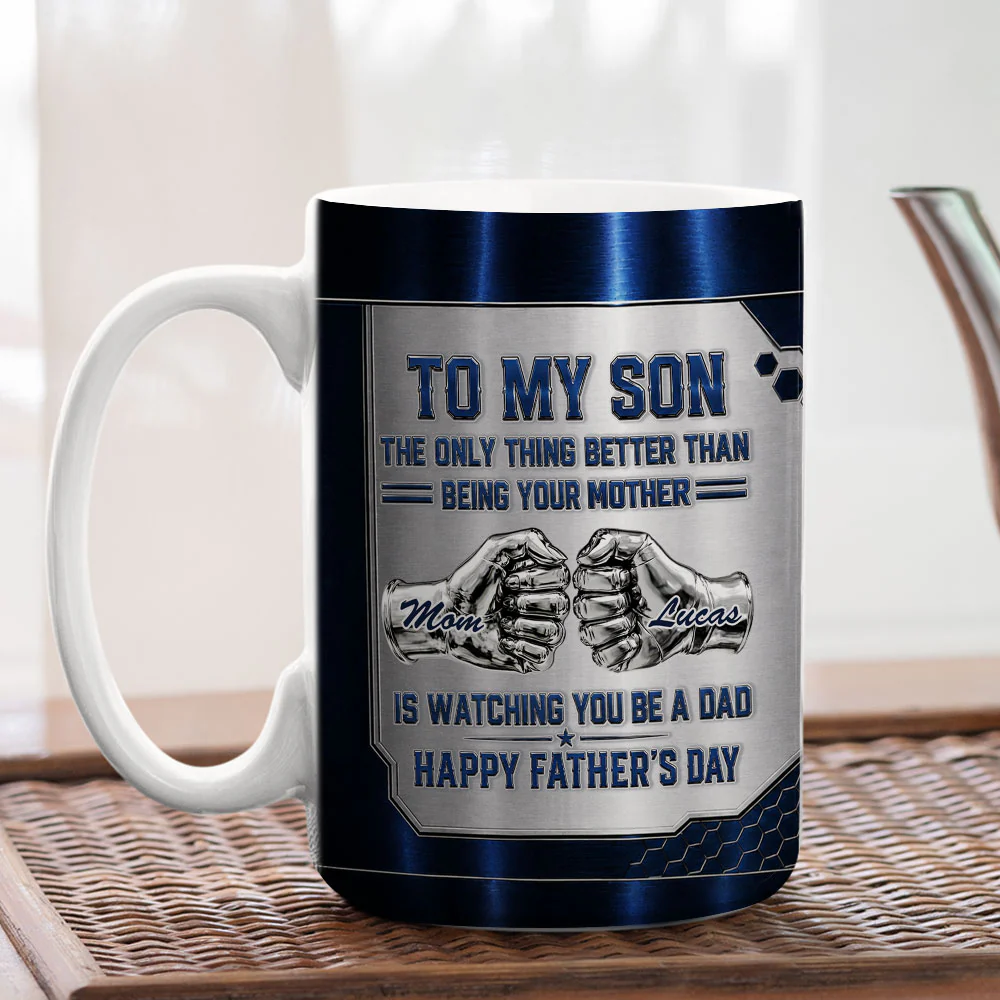 Watching My Son 2 - Personalized Custom 3D Inflated Effect Mug - Image 5