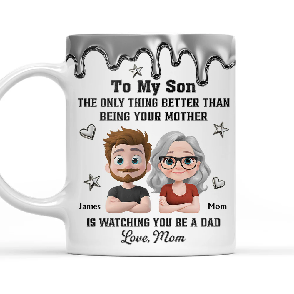 Watching Son Be A Dad - Personalized Custom Coffee Mug