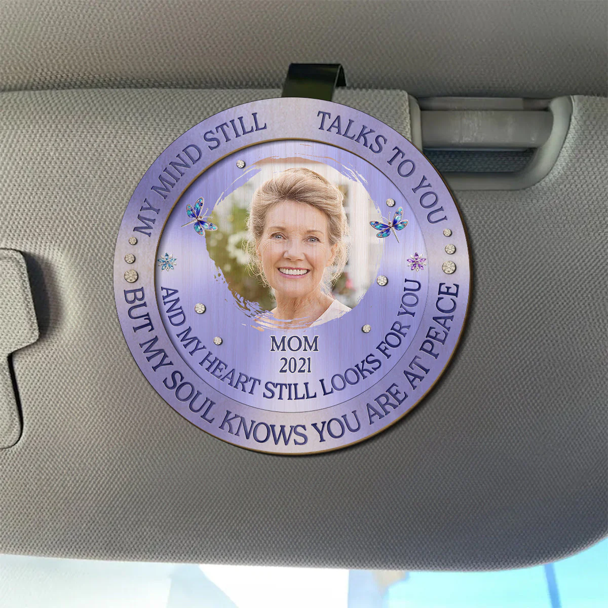 Watching Us From Heaven I Miss You - Personalized Custom Car Visor Clip - Image 4
