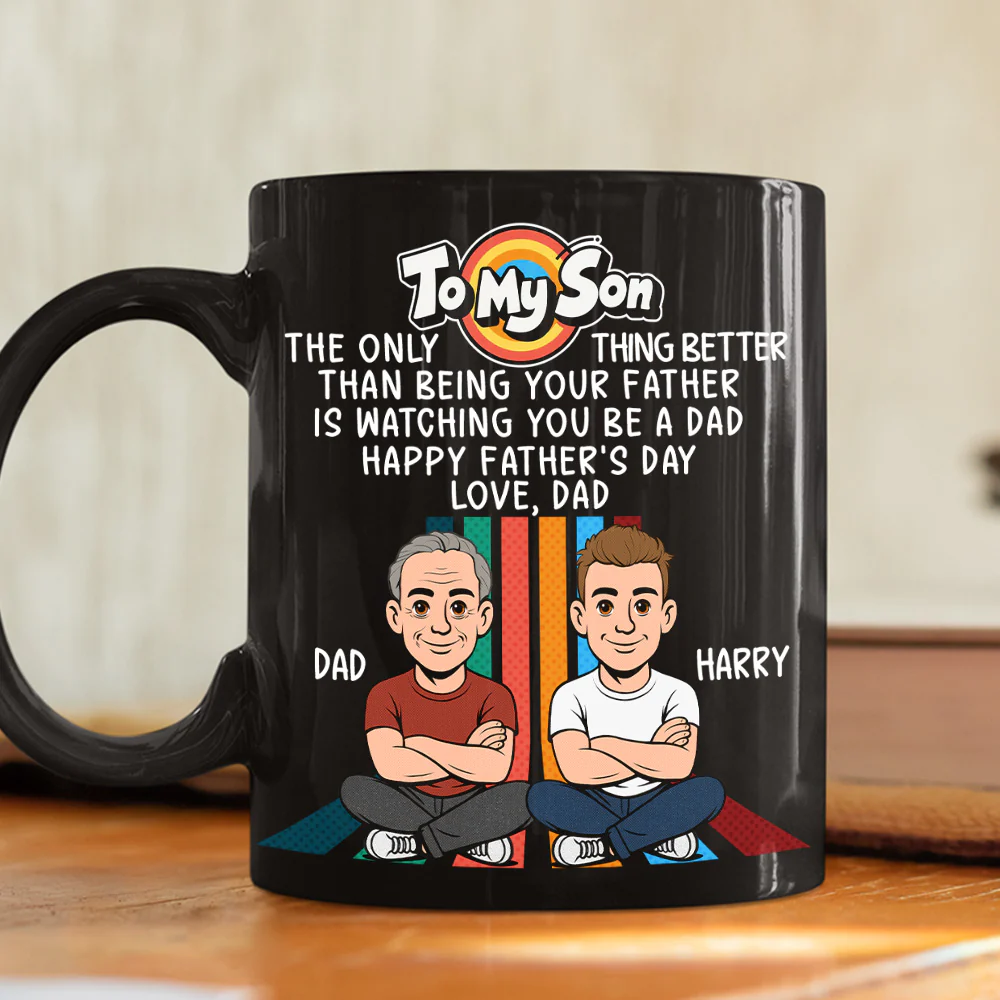 Watching You Be A Dad Retro - Personalized Custom Coffee Mug - Image 2