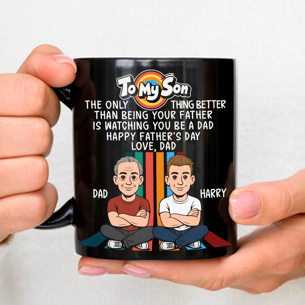 Watching You Be A Dad Retro - Personalized Custom Coffee Mug - Image 3