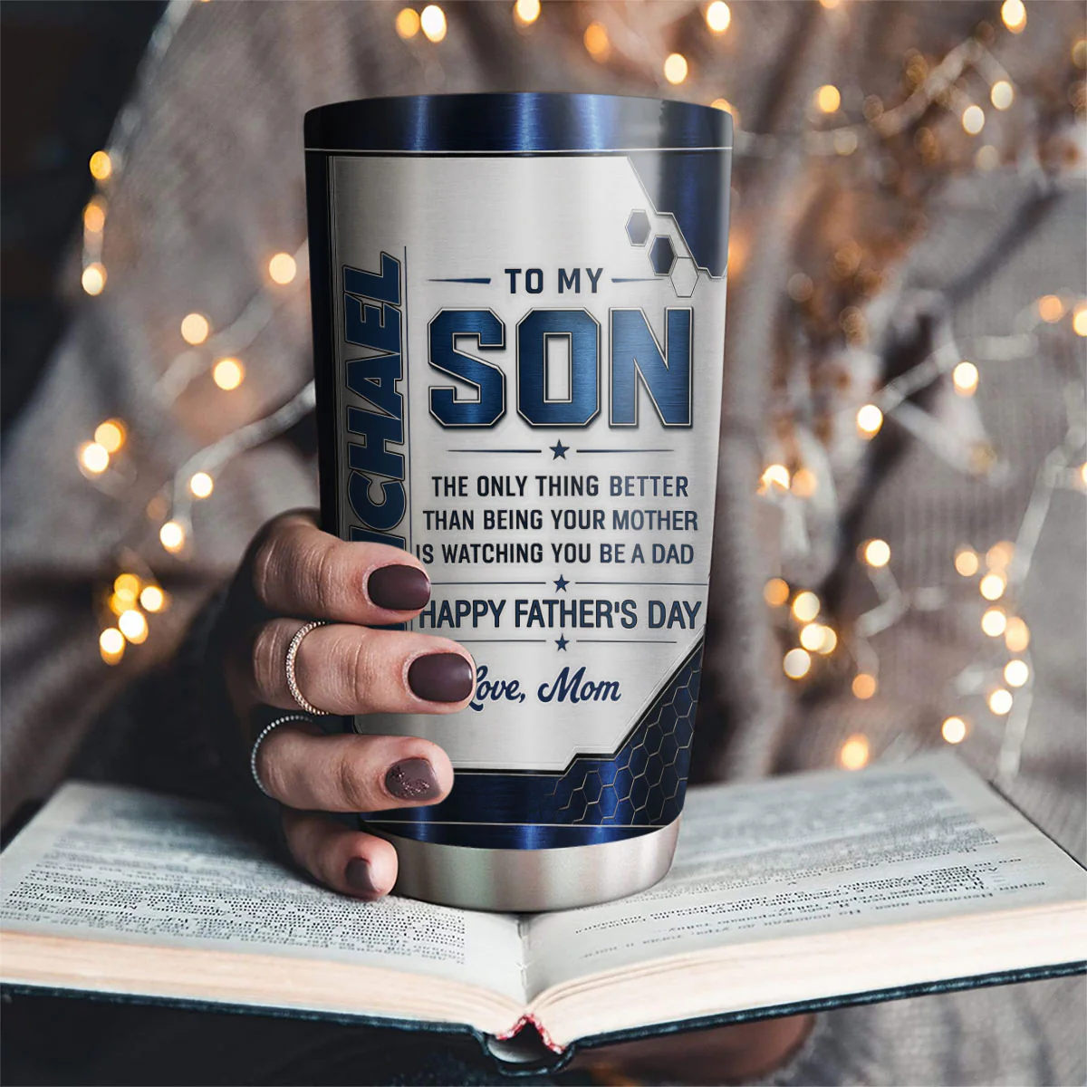 Watching You Being A Dad - Personalized Custom 3D Effect Tumbler - Image 2