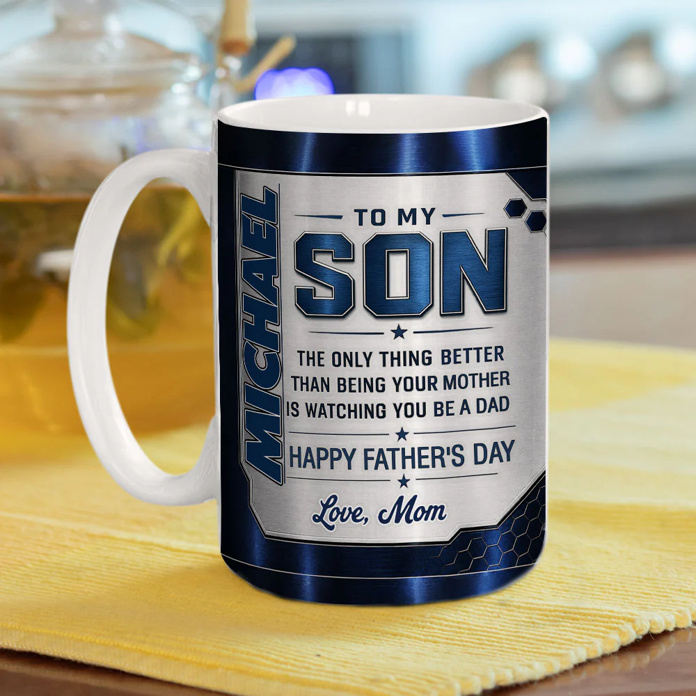 Watching You Being A Dad - Personalized Custom 3D Inflated Effect Mug - Image 4