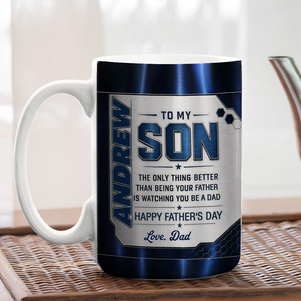 Watching You Being A Dad - Personalized Custom 3D Inflated Effect Mug - Image 5