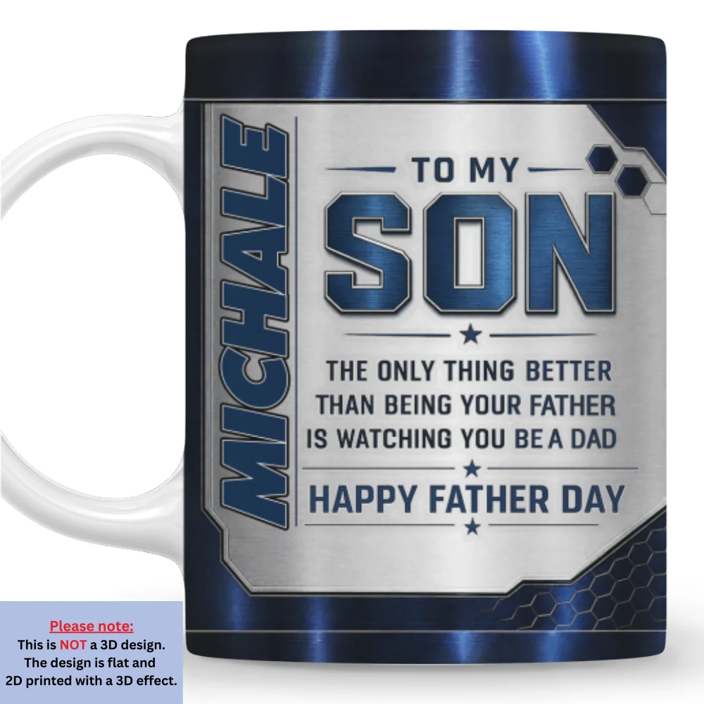 Watching You Being A Dad - Personalized Custom 3D Inflated Effect Mug - Image 7