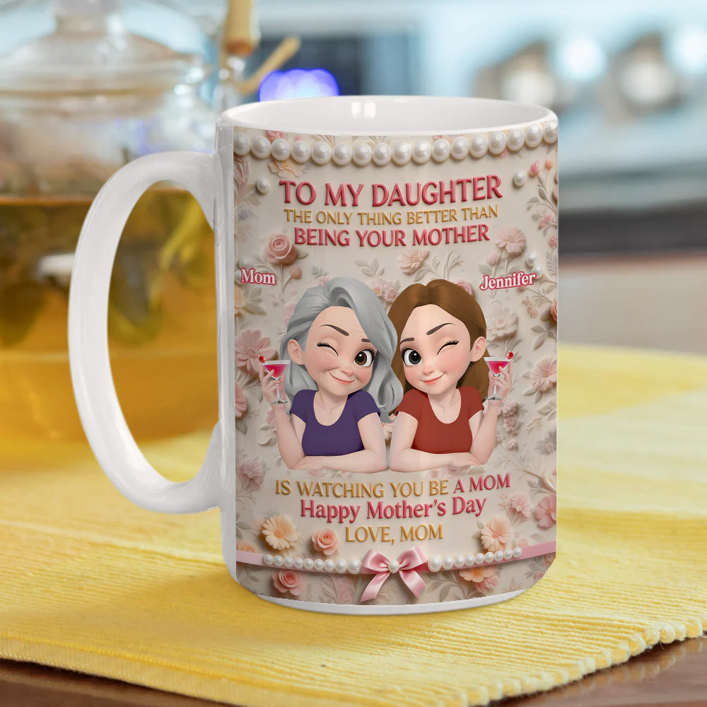 Watching You Being A Mom - Personalized Custom Coffee Mug - Image 4