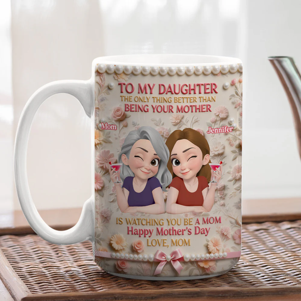 Watching You Being A Mom - Personalized Custom Coffee Mug - Image 5