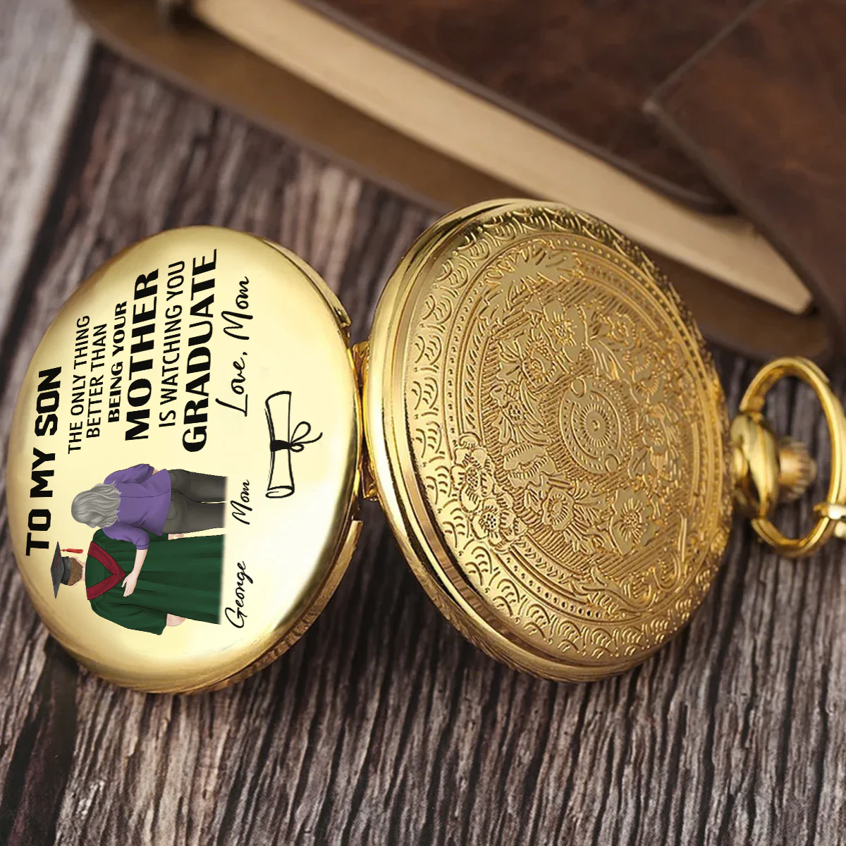 Watching You Graduate - Personalized Custom Print Pocket Watch - Image 3