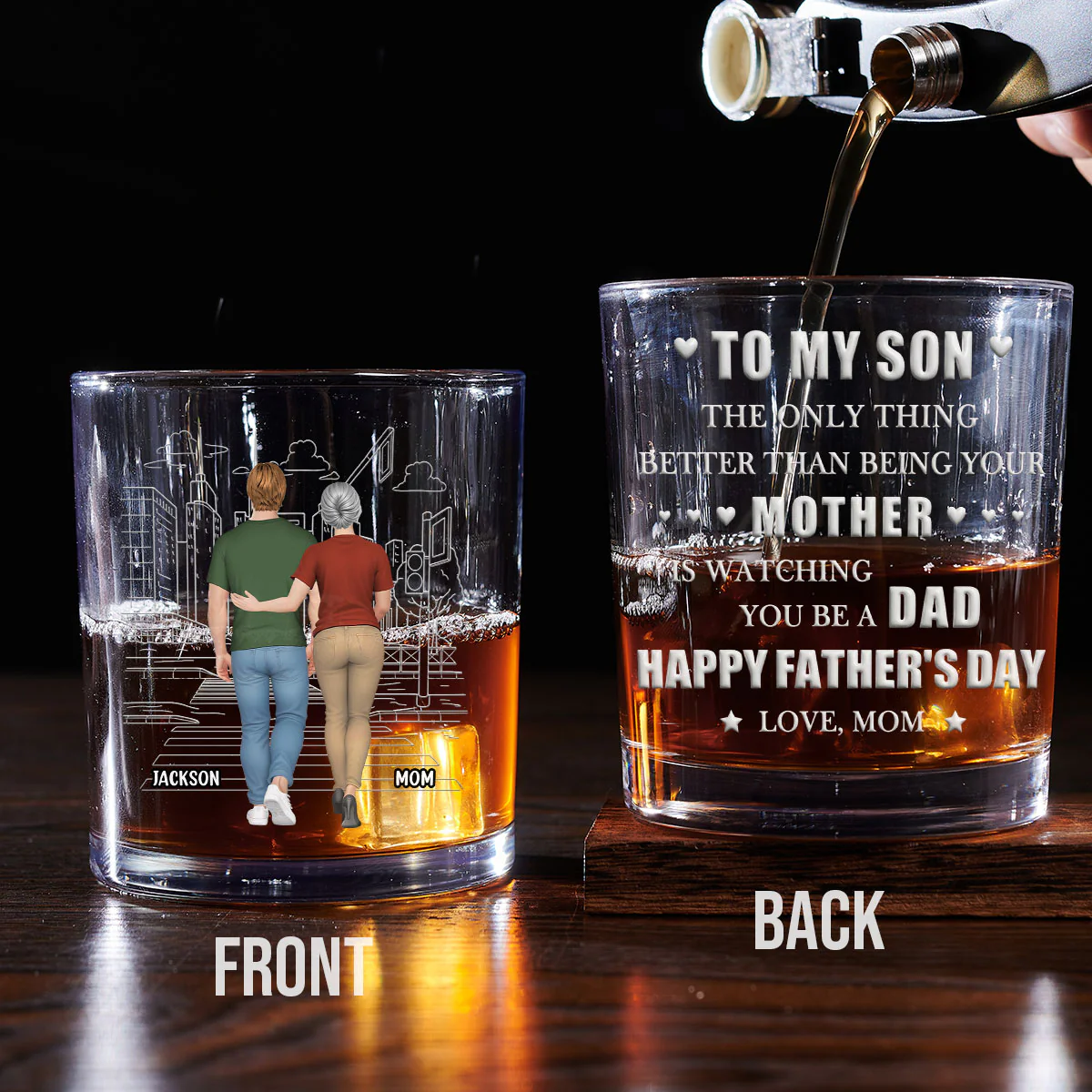 Watching You Grow - Personalized Custom Whiskey Glass - Image 2