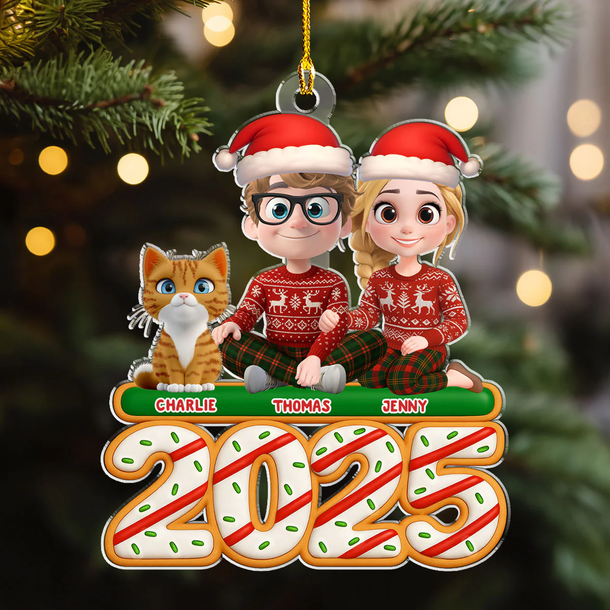 We And Our Cat Tree Cake - Personalized Custom Acrylic Ornament