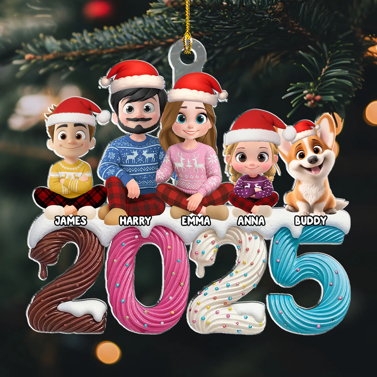 We And Our Kids Cream - Personalized Custom Acrylic Ornament - Image 4