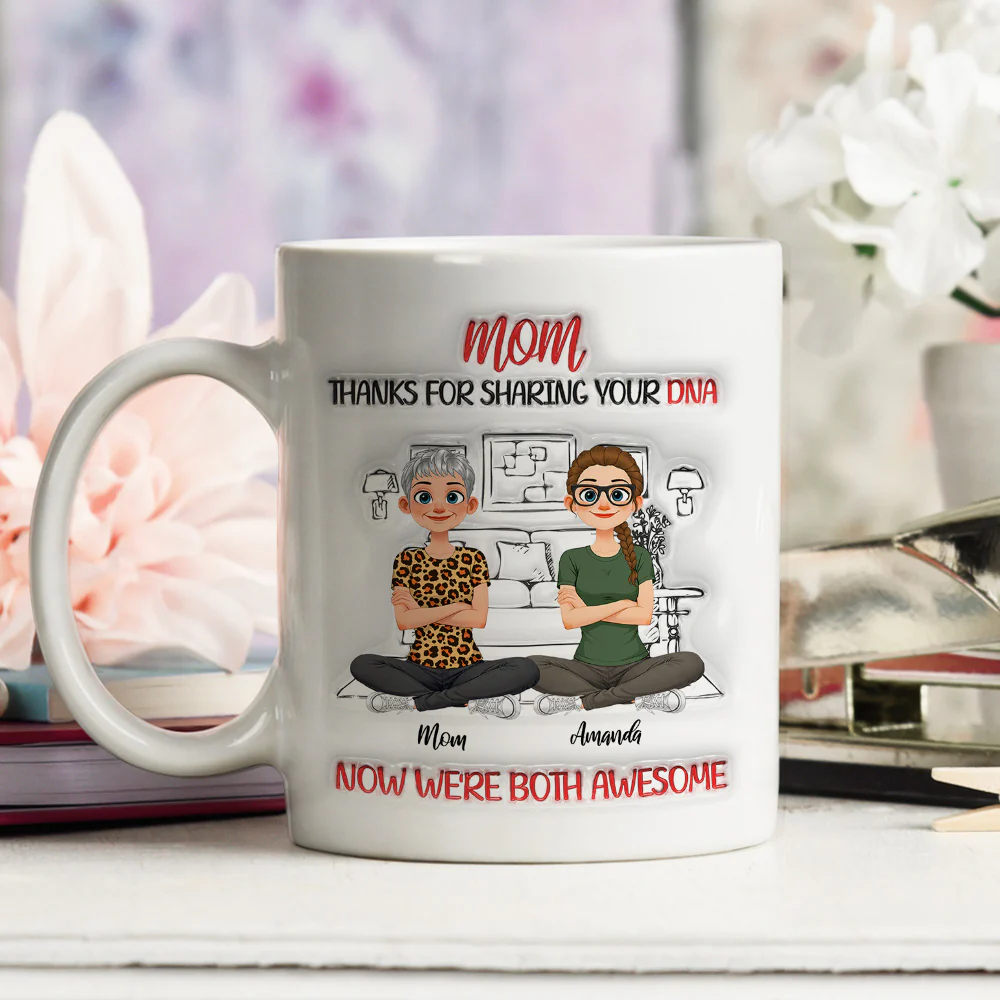 We Are Both Awesome - Personalized Custom 3D Inflated Effect Mug - Image 2