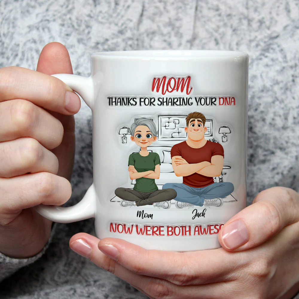 We Are Both Awesome - Personalized Custom 3D Inflated Effect Mug - Image 3
