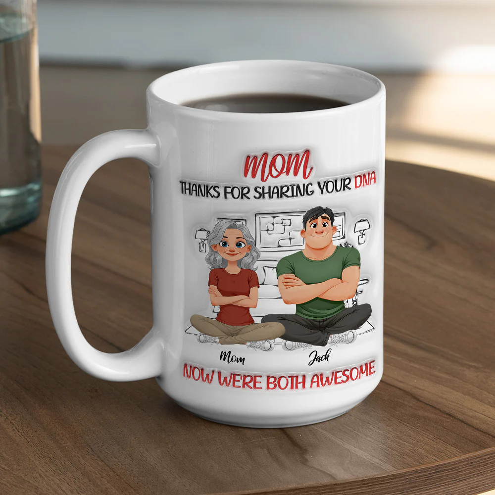 We Are Both Awesome - Personalized Custom 3D Inflated Effect Mug - Image 4