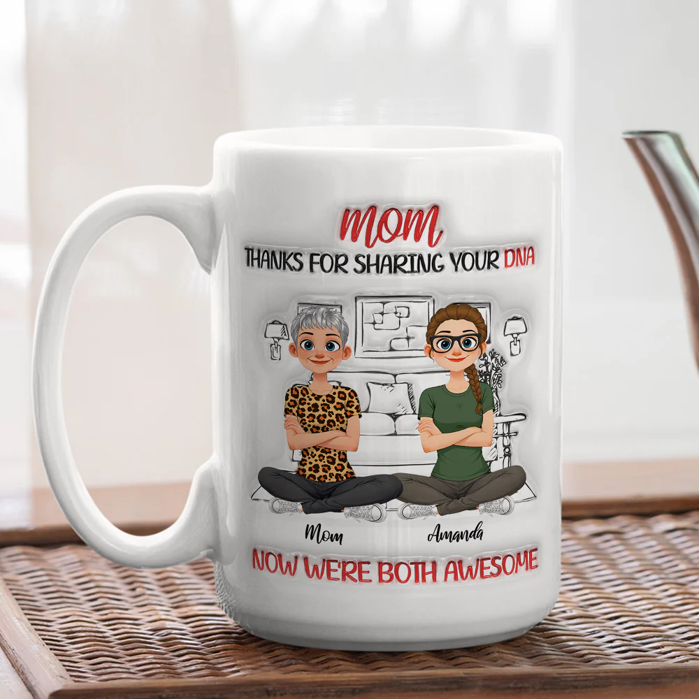 We Are Both Awesome - Personalized Custom 3D Inflated Effect Mug - Image 5