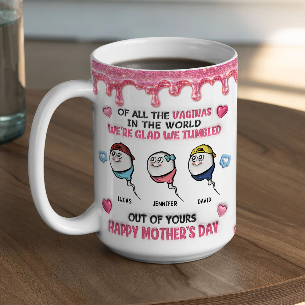 We Are Glad Mom - Personalized Custom 3D Inflated Effect Mug - Image 4