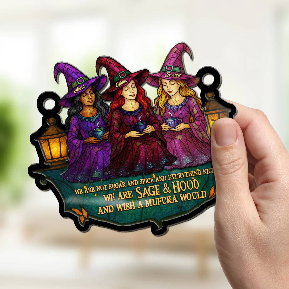 We Are Sage And Hood - Personalized Custom Suncatcher - Image 2