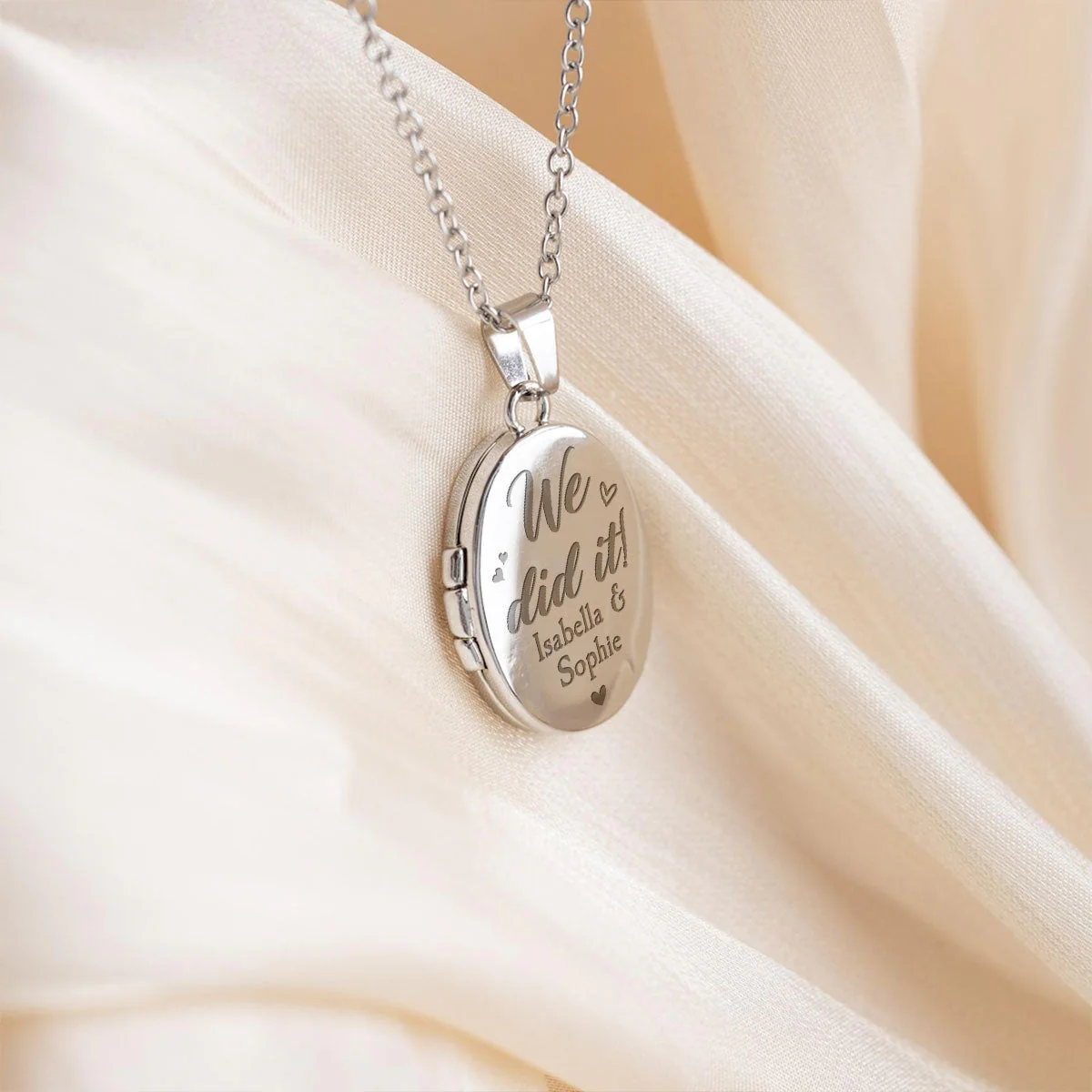We Did It - Personalized Custom Locket Necklace - Image 5