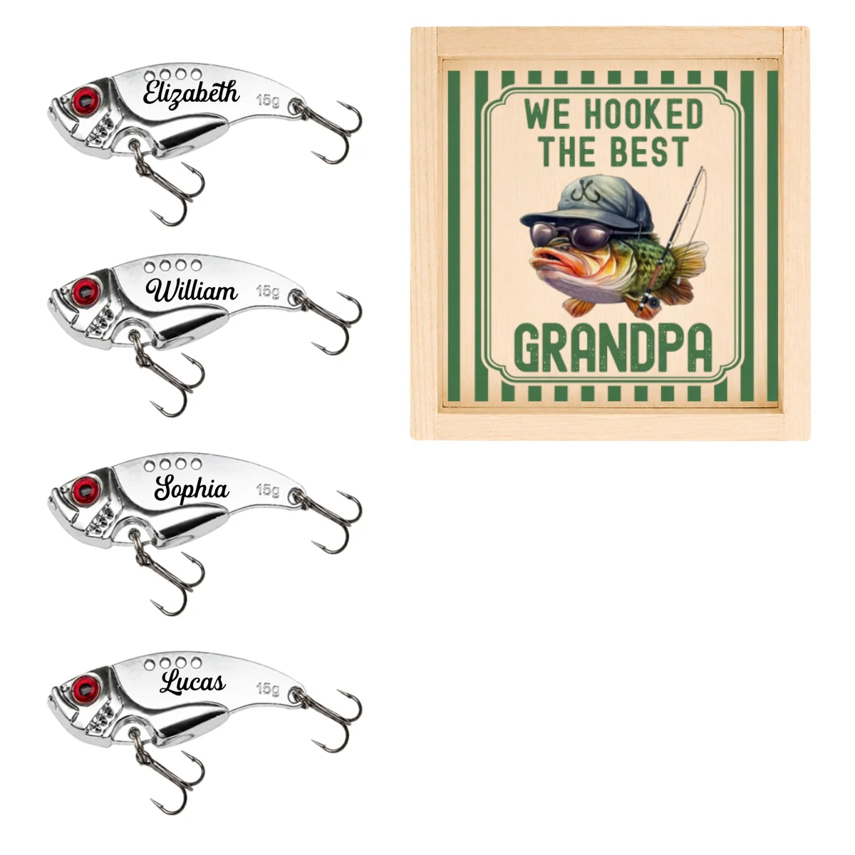 We Hooked The Best Dad - Personalized Custom Fishing Lure - Image 10