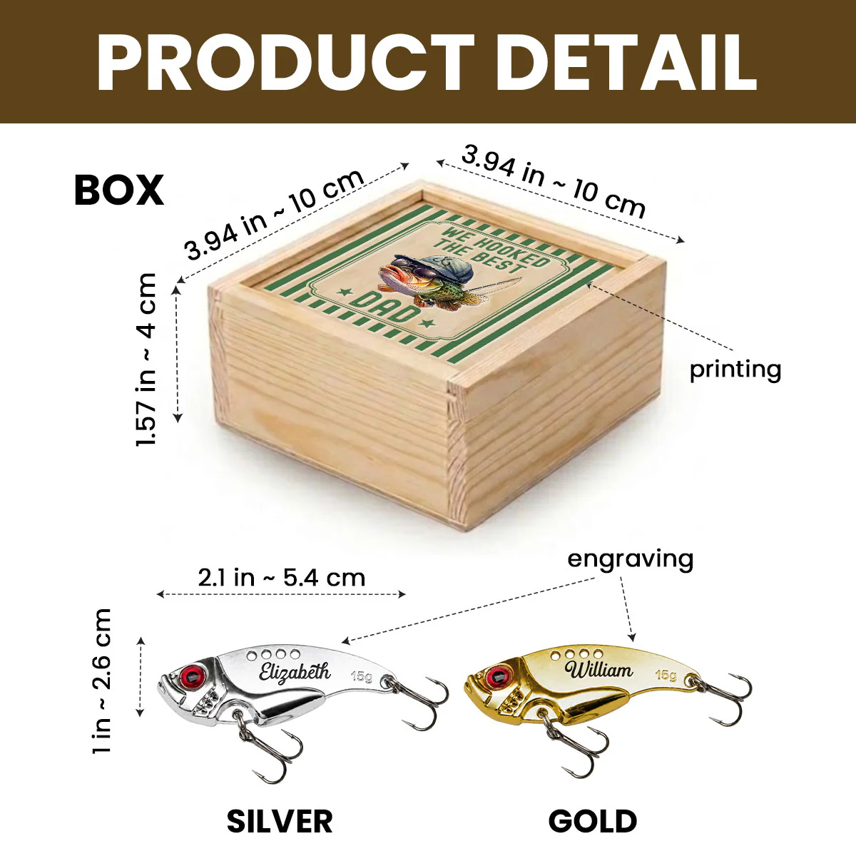 We Hooked The Best Dad - Personalized Custom Fishing Lure - Image 5