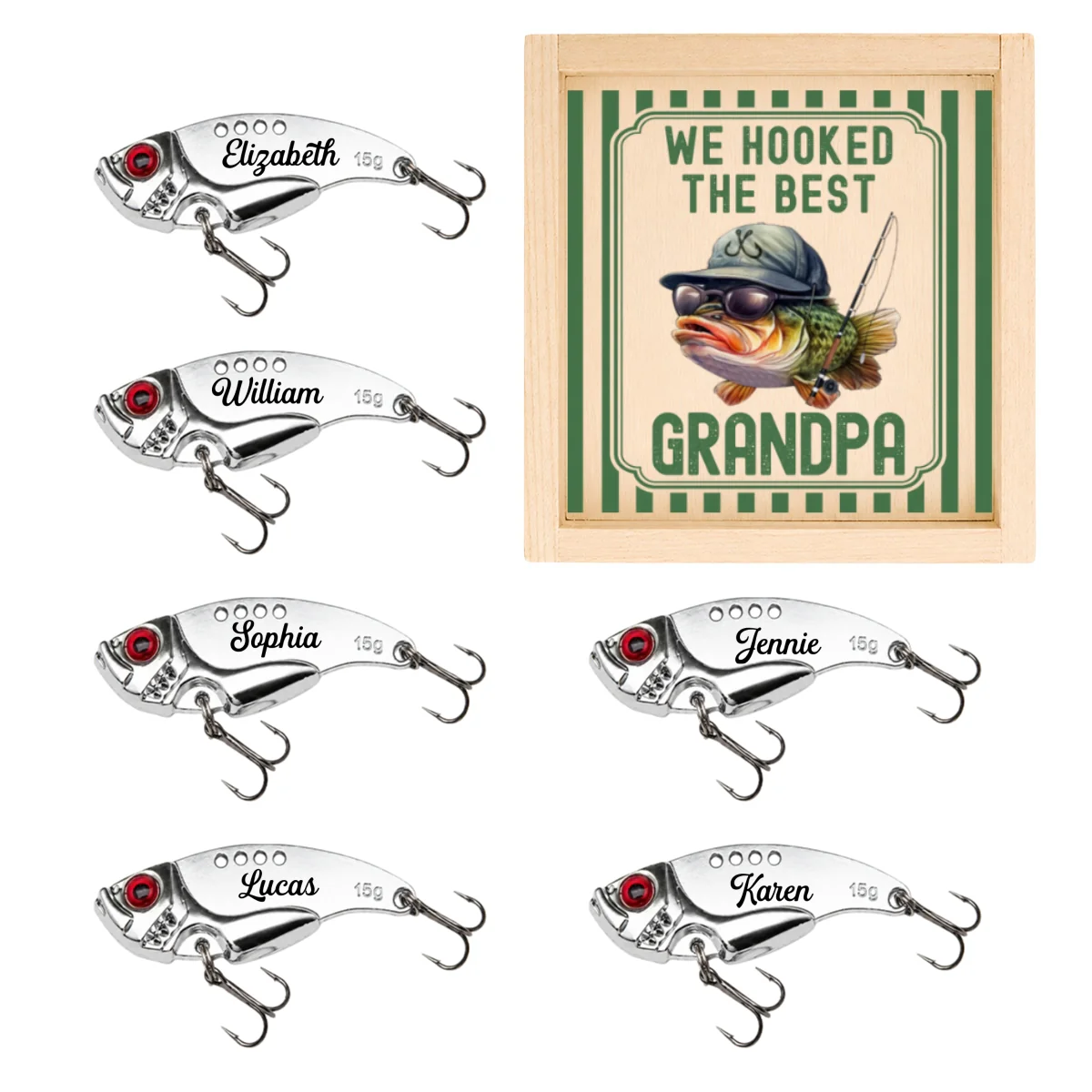 We Hooked The Best Dad - Personalized Custom Fishing Lure - Image 6