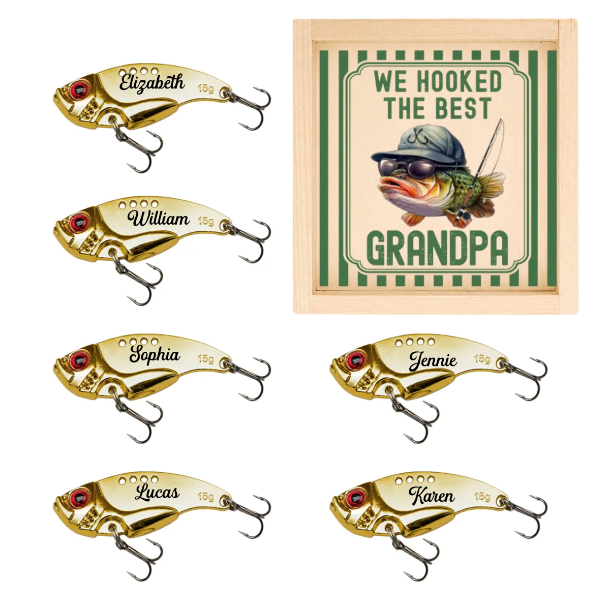 We Hooked The Best Dad - Personalized Custom Fishing Lure - Image 7