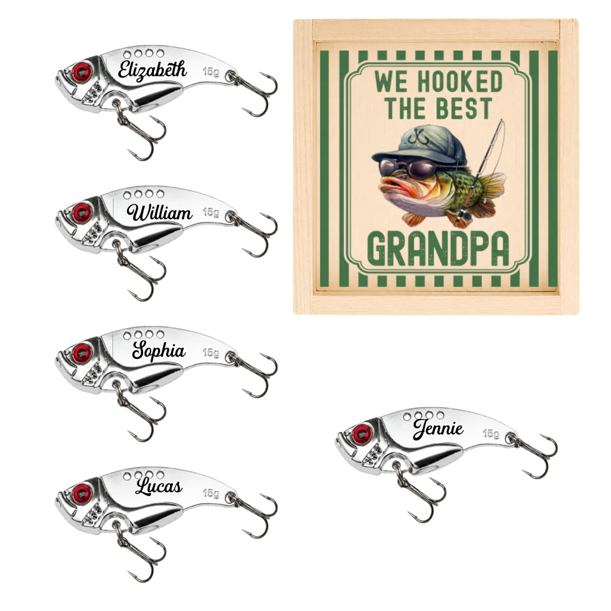 We Hooked The Best Dad - Personalized Custom Fishing Lure - Image 8