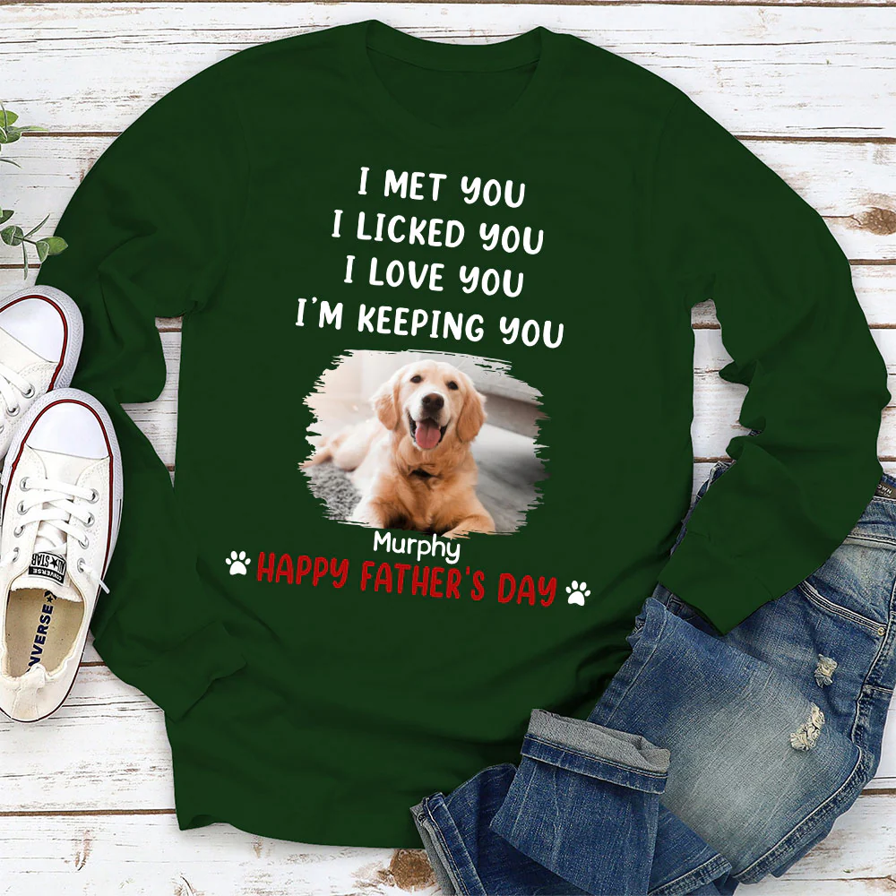 We Licked And Love You Photo - Personalized Custom Long Sleeve T-Shirt - Image 2