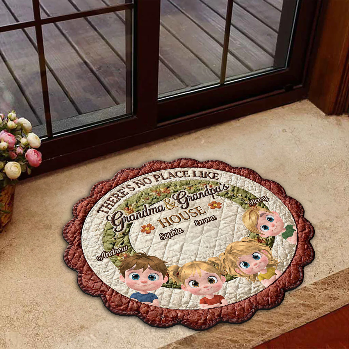 We Love Grandma And Grandpa House - Personalized Custom Doormat - Image 3